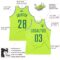 Custom Neon Green Kelly Green-White Authentic Throwback Basketball Jersey