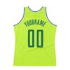 Custom Neon Green Kelly Green-White Authentic Throwback Basketball Jersey