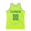 Custom Neon Green Kelly Green-White Authentic Throwback Basketball Jersey