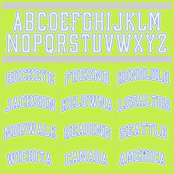 Custom Neon Green White-Light Blue Authentic Throwback Basketball Jersey