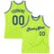 Custom Neon Green Royal-White Authentic Throwback Basketball Jersey