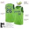 Custom Neon Green White Pinstripe Navy-White Authentic Basketball Jersey