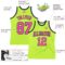 Custom Neon Green Pink-Navy Authentic Throwback Basketball Jersey