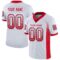 new_ed_0023 Custom White Scarlet-Navy Drift Fashion Football Jersey
