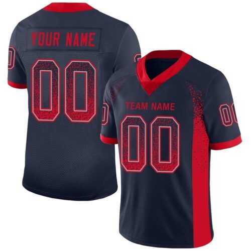new_ed_0029 Custom Navy Scarlet-Gray Drift Fashion Football Jersey