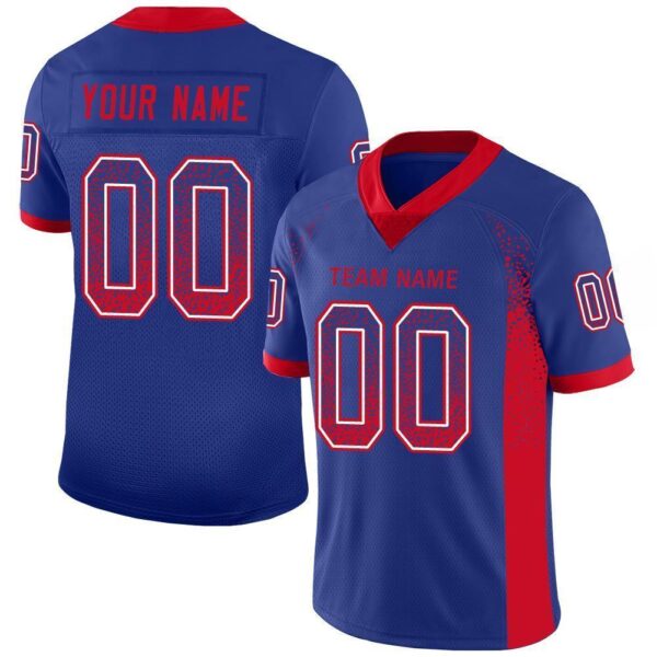 new_yk_0085 Custom Royal Scarlet-White Drift Fashion Football Jersey