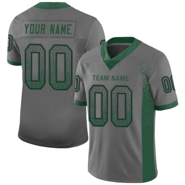 new_yk_0093 Custom Gray Grass Green-Black Drift Fashion Football Jersey