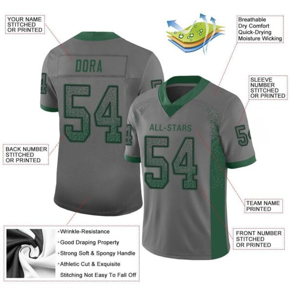 new_yk_0094-1 Custom Gray Grass Green-Black Drift Fashion Football Jersey