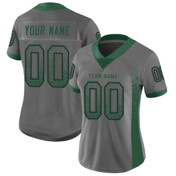 new_yk_0094 Custom Gray Grass Green-Black Drift Fashion Football Jersey