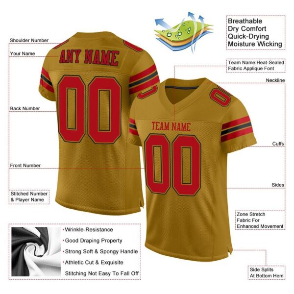 old_gold_0002-1 Custom Old Gold Red-Black Mesh Authentic Football Jersey
