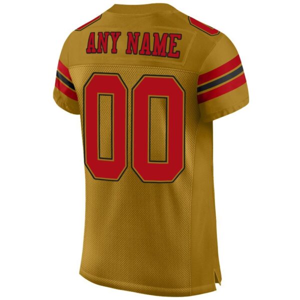 old_gold_0002-3 Custom Old Gold Red-Black Mesh Authentic Football Jersey