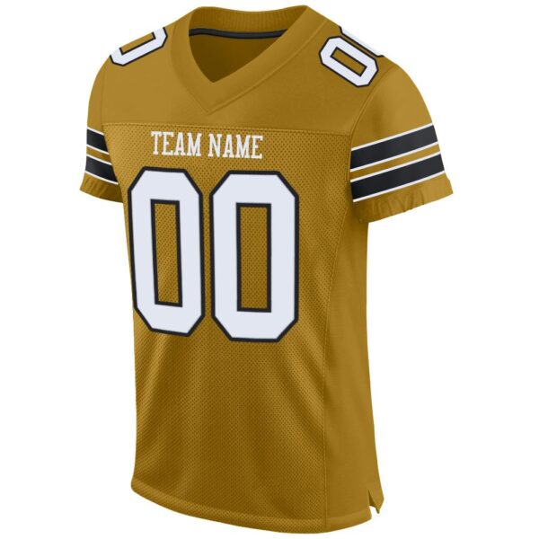 old_gold_0003-2 Custom Old Gold White-Black Mesh Authentic Football Jersey