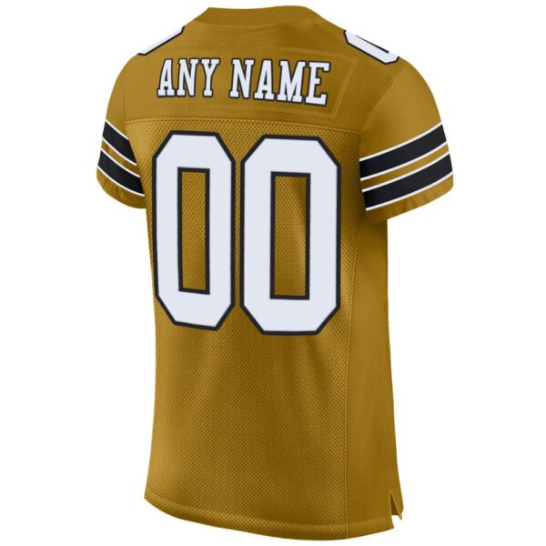 old_gold_0003-3 Custom Old Gold White-Black Mesh Authentic Football Jersey