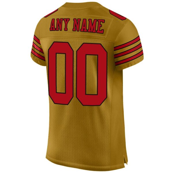 old_gold_0005-3 Custom Old Gold Red-Black Mesh Authentic Football Jersey