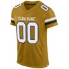Custom Old Gold White-Black Mesh Authentic Football Jersey
