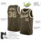Custom Olive Camo-Cream Round Neck Rib-Knit Salute To Service Basketball Jersey