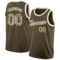 Custom Olive Camo-Cream Round Neck Rib-Knit Salute To Service Basketball Jersey