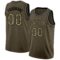 Custom Olive Camo-Black Round Neck Rib-Knit Salute To Service Basketball Jersey