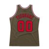 Custom Olive Red-Black Authentic Throwback Salute To Service Basketball Jersey