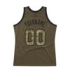 Custom Olive Camo-Black Authentic Throwback Salute To Service Basketball Jersey