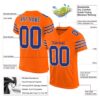 Custom Orange Royal-White Mesh Authentic Football Jersey