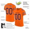 Custom Orange Burgundy-White Mesh Authentic Football Jersey