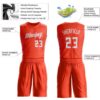 Custom Orange White Round Neck Suit Basketball Jersey