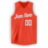 Custom Orange White V-Neck Basketball Jersey