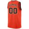 Custom Orange Black-Cream Round Neck Rib-Knit Basketball Jersey