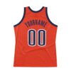 Custom Orange Navy-White Authentic Throwback Basketball Jersey