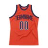 Custom Orange Navy-White Authentic Throwback Basketball Jersey