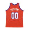 Custom Orange White-Purple Authentic Throwback Basketball Jersey