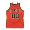 Custom Orange Black-Old Gold Authentic Throwback Basketball Jersey