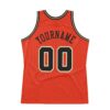 Custom Orange Black-Old Gold Authentic Throwback Basketball Jersey