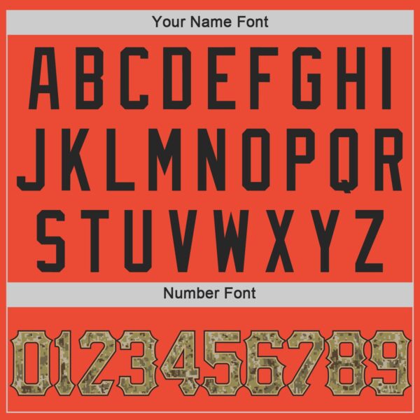 Custom Orange Camo-Old Gold Authentic Throwback Basketball Jersey