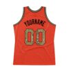 Custom Orange Camo-Old Gold Authentic Throwback Basketball Jersey