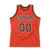Custom Orange Black-White Authentic Throwback Basketball Jersey