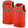 Custom Orange Black Pinstripe Black-White Authentic Basketball Jersey