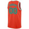 Custom Orange Black Pinstripe Kelly Green-White Authentic Basketball Jersey