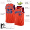 Custom Orange Black Pinstripe Royal-White Authentic Basketball Jersey