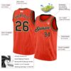 Custom Orange Black Pinstripe Black-Old Gold Authentic Basketball Jersey