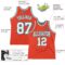 Custom Orange White-Teal Authentic Throwback Basketball Jersey