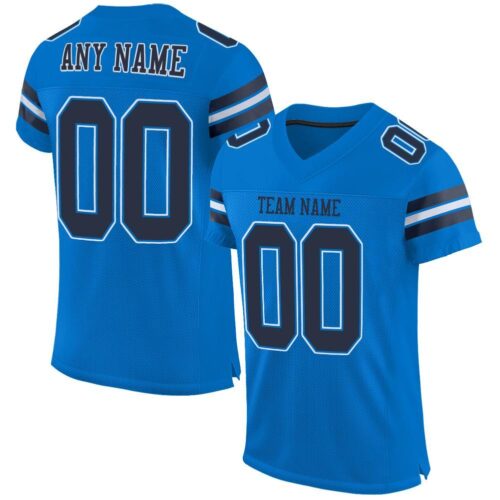 panther_blue_0002 Custom Panther Blue Navy-White Mesh Authentic Football Jersey
