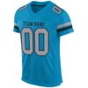 Custom Panther Blue Light Gray-Black Mesh Authentic Football Jersey