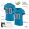 Custom Panther Blue Light Gray-Black Mesh Authentic Football Jersey