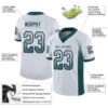 Custom White Midnight Green-Black Drift Fashion Football Jersey