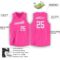Custom Pink White V-Neck Basketball Jersey