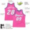 Custom Pink White-Royal Authentic Throwback Basketball Jersey