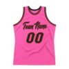 Custom Pink Black-Orange Authentic Throwback Basketball Jersey