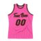 Custom Pink Black-Orange Authentic Throwback Basketball Jersey